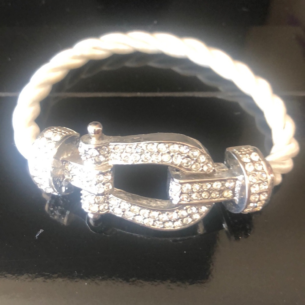 White bracelet with crystals
